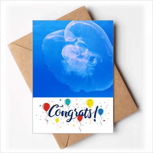 Jellyfish Ocean Blue Water Science Nature Wedding Cards Congratulations Greeting Envelopes