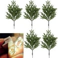 thumbnail image 2 of 5-pack Lit Stems Lighted Norfolk Pine Branches, 15.4 Inch Pre-Lit Artificial Greenery Sprigs with Flexible Wire, Battery Operated for Christmas Tree, Wreath & Indoor Outdoor Holiday Decor, 2 of 7