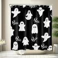 thumbnail image 5 of NEONWE Black and White Ghost Shower Curtain Cute Waterproof Fabric Bathroom Curtain 72x72 with Hooks, 5 of 8