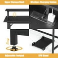 thumbnail image 6 of IVV L Shaped Corner Computer Desk 67" with Led Lights and Power Outlets, Modern Home Office Desk with Upper Shelf & CPU Stand, L Shaped Gaming Desk, Black, 6 of 9