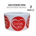 thumbnail image 2 of Royal Green Hearts Labels Roll Thank You Stickers 1.5 inch Red Round Sticker for Weddings, Bridal Showers, Baby Showers, Anniversaries, and Birthday Parties 38mm 2 Rolls - 1200 Pack, 2 of 8