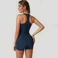 thumbnail image 5 of Women's Square Neck Active Tank Top with Built-In Bra and Racerback Design for Comfort and Movement - Large, Navy, 5 of 6