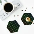 thumbnail image 4 of Honeii Poker Shapes Print Leather Coaster Set of 4, Ideal for Safeguarding Your Furniture from Drinks Spills and Effortless Cleanup-Hexagon, 4 of 6