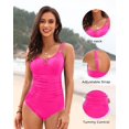thumbnail image 4 of Traje de baño de una pieza Yonique Tummy Control V Wired Rosa intenso, 4 of 5
