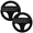 Black, variant on Retrofam 2 Pack Mario Kart Steering Wheel and Remote for Wii Game Console, White