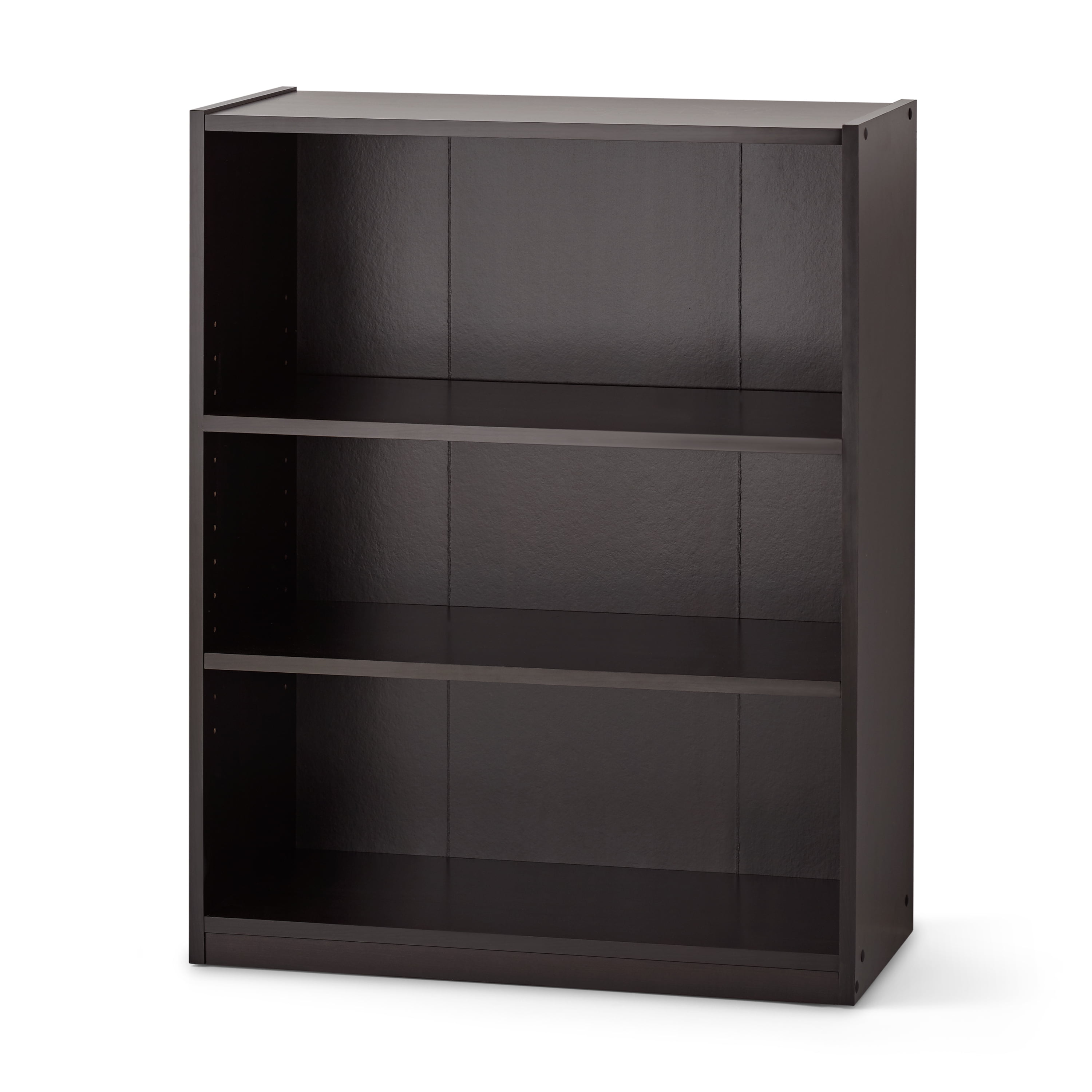 3 Shelf Bookcase Wood Etagere Folding Stackable Sleek Natural Finish Durable NEW
