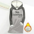 thumbnail image 2 of Lindreshi Womens Pajamas Tops Winter Women's Printed Plush And Thickened Fashionable Casual Long Sleeved Hooded Sweatshirt Tops Blouse, 2 of 3