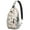 Cute Dog Print, variant on Nordic Style Sling Backpack for Essentials, Artistic Ink Style Lightweight Crossbody Bag for Daily Hiking and Commuting