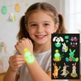 thumbnail image 3 of Glow in the Dark Easter Temporary Tattoos for s Set Bunny Eggs Waterproof Party Favors Safe Body Stickers for Easter Egg Hunt(White), 3 of 6