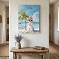 thumbnail image 3 of Canvas Wall Art, Coastal Christmas Framed Canvas Prints for Kitchen Bedroom, Xmas Snowman Beach Nautical Small Gallery Wrapped Wall Decor for Home Office, Gifts, 8"x12" Ship Next Day, 3 of 9