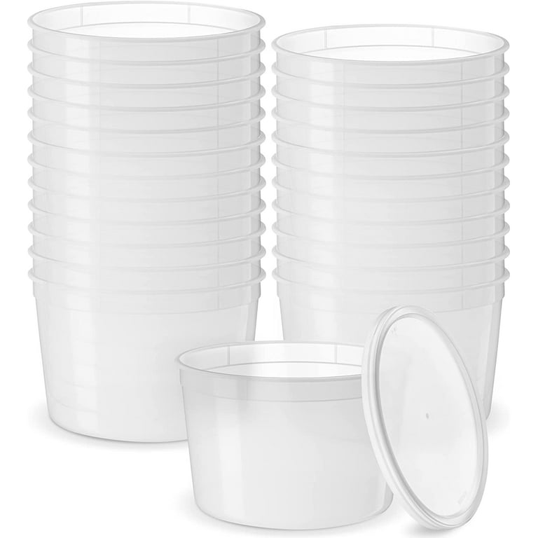 Deli Food Containers with Lids - (48 Sets) 24 - 32 Oz Quart Size