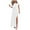 White summer dresses for women, variant on Usmixi Summer Dresses for Women Fashion One Shoulder Tie Waist Ruffle Layer Slit Hem Long Sundresses 2025 Short Sleeve Slash Neck Solid Maxi Formal Dress Black XL
