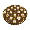 thumbnail image 3 of Picia Flowers And Gnomes Bees pattern Round Stool Covers Comfy Seat Covers Stretch Removable WashableChair Slipcover Round Bar Chair Cushion Cover-14 inch, 3 of 7