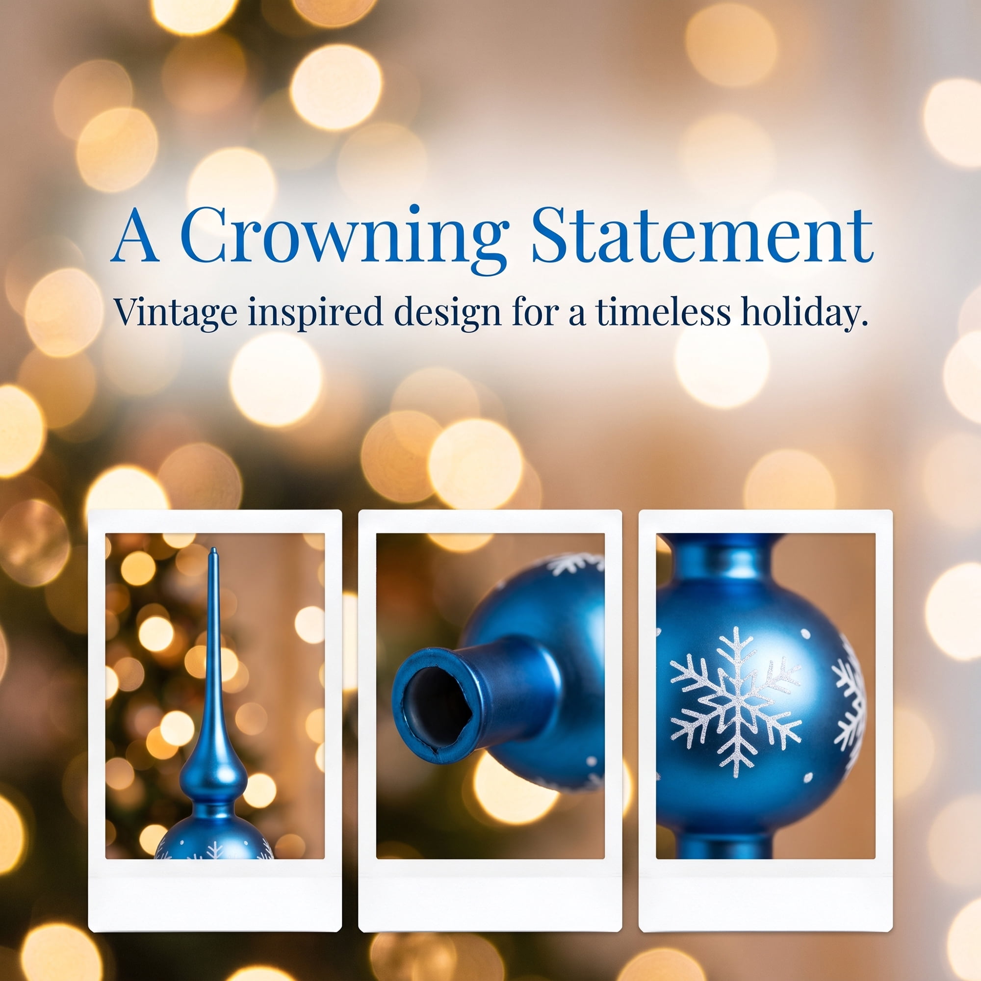 Unique Bargains Traditional Skeletal Pinnacle Deep Socket Tree Crown Blue 2.4"x 2.4"x 11"