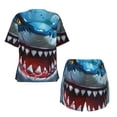 thumbnail image 5 of Lsque Cartoon Cute Shark Women's Short-Sleeved Pajama Set - 2 Piece Soft and Lightweight Sleepwear Set-Large, 5 of 9