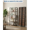 thumbnail image 3 of No Assembly Needed - 5-Tier Folding Office Bookshelf - Vintage Bookcase Storage Rack - Sturdy Metal Frame, Space-Saving Organizer - Black Frame with Brown Wood, Five Shelves, 3 of 8