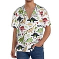 thumbnail image 3 of Wukai Dinosaur Men's Casual Short-Sleeve Button Down Shirt - Lightweight Summer Dress Shirt for Daily Wear-Small, 3 of 7