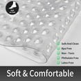 thumbnail image 3 of Odies Square Bath Shower Tub Mat for Bathroom, Non Slip Bathtub Mats with Suction Cups, Drain Holes, Machine Washable, 21 x 21 Inches, Clear, 3 of 5