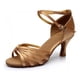 thumbnail image 1 of Zapatos de baile latino con tacón de seda satinada., 1 of 3