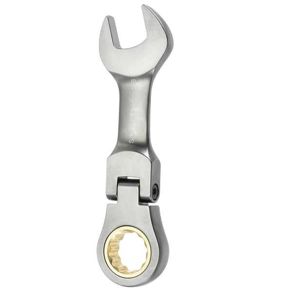 Llave de trinquete de cabeza flexible Uxcell 5/8" SAE 72 dientes 12 PT llave combinada de trinquete