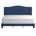thumbnail image 4 of Porch & Den  Olney Blue Velvet Upholstered Bed 49.25H x 57.75W x 82.5L, 4 of 5