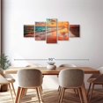 thumbnail image 3 of Elephant Stock Colorful Beach Scene Wall Art - Horizontal Multi Panel Canvas - Living Room Wall Decor - Beach Multi Panel - Brown And Orange Decor - 68" x 30", 3 of 8