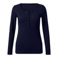 thumbnail image 4 of Harpily Long Sleeve Shirts for Women, Casual Shirts for Women, Basic Blouses Ribbed Knit Shirts Tunic T-Shirts Party, 4 of 4