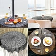 thumbnail image 4 of KCEHTA Halloween Tablecloth Round Black Spiderweb Lace Tablecloth Table Runner Halloween Table Cloth Halloween Table Decorations for Home Farmhouse Kitchen Party Decor, 4 of 7