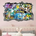 thumbnail image 2 of Pokemon wall stickers 3D wall stickers Children wall stickers Cartoon characters wall stickers Cartoon background wall decoration Birthday gift Children bedroom decoration 60*40CM, 2 of 6