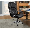 thumbnail image 4 of US Office Elements High Back Big and Tall Heavy Duty Executive Office Chair 400lbs Wide Seat Capacity - PU Leather Padded Ergonomic Seat, Swivel, Rolling, Tilt Mechanism with Adjustable Height(Black), 4 of 5