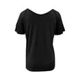 thumbnail image 6 of WIZUTIZ Short Sleeve Shirts for Women Fluffy T-shirt Ladies Flowy Lightweight Short Sleeve Tshirts Plain V-Neck Tshirt Breathable Comfy Shirts Trendy Pure Colour Solid Blouse Black XXL, 6 of 6