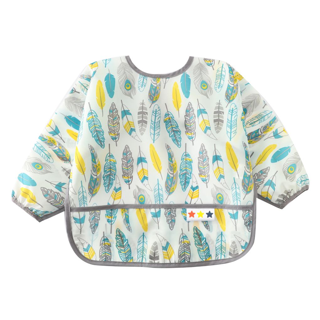 Waterproof Long Sleeve Baby Toddler Painting Feeding Smock Bib Apron Children Cartoon Top