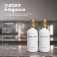 thumbnail image 2 of Set dispensador de jabón Brighter Barns Glass, color blanco/dorado, 500 ml, 2 of 7