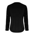 thumbnail image 7 of Sexlip Womens Lace Sleeve Blouse Long Sleeve Cut Out Design Soft Fabric Relaxed Silhouette for Casual Wear Black S, 7 of 7