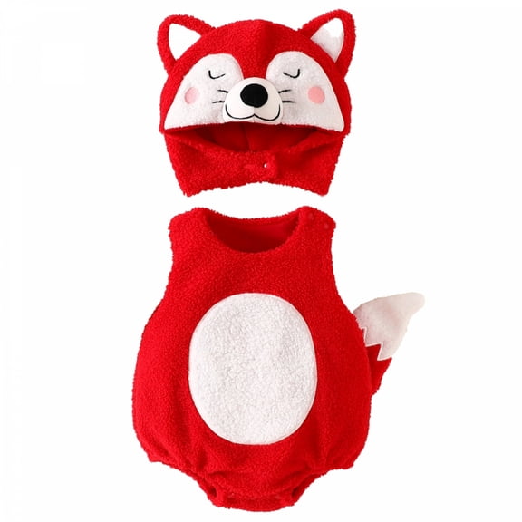 RUINIXCW Baby Animal Sleeveless Fox/Frog Romper with Hat Halloween Cosplsy