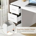 thumbnail image 5 of DreamCurship White Desk with Drawers, Home Office Desk with Hutch Shelf, Wood Study Writhing Desk for Kids, White, 5 of 7