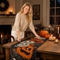 thumbnail image 6 of Halloween Table Runner, Halloween Table Decorations, Jack O Lantern Decor, Halloween Ghost Decorations, 1 Pack Linen Halloween Table Runner with Cute Ghost Black Cat Print, Heat, 6 of 8