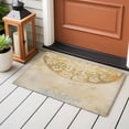 thumbnail image 4 of 2x3 Ft Entryway Area Rug, Golden Floral Kitchen Rug Runner Washable Floor Mat, Vintage Smear Abstract Art Non Slip Indoor Door Mat Throw Carpet for Bathroom Living Room Bedroom, 4 of 8