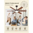 thumbnail image 5 of Lokivas 52in Ceiling Fans with Light and Remote Control, Modern Ceiling Fan with 6 Speeds, Reversible and Dual Finsh Blade for Indoor, Outdoor, Bronze, 5 of 8