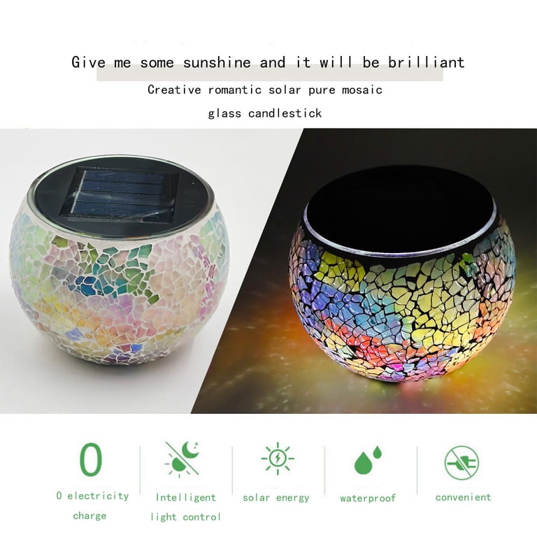 Dadiaei Color Changing Solar Powered Glass Ball Garden Lights  display picture 1