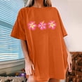 thumbnail image 2 of HAPIMO Women's Fashion Oversized Shirts Short Sleeve Tees Summer Clothes for Girls Sunflower Print Tops Crewneck T-shirt Comfy Casual Blouses Orange L, 2 of 5