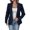Navy, variant on Women's Ruffled Collar Printed Slim Fit Casual Jacket Elegant Fashion Coat Beige L