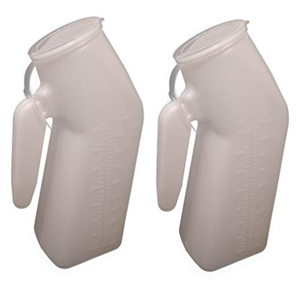 Urinoir masculin avec couvercle [32oz 2 Pack] Bouteilles pipi portables pour  hommes utilisées pour les hôpitaux, l'incontinence, les urgences et les  voyages (2) 