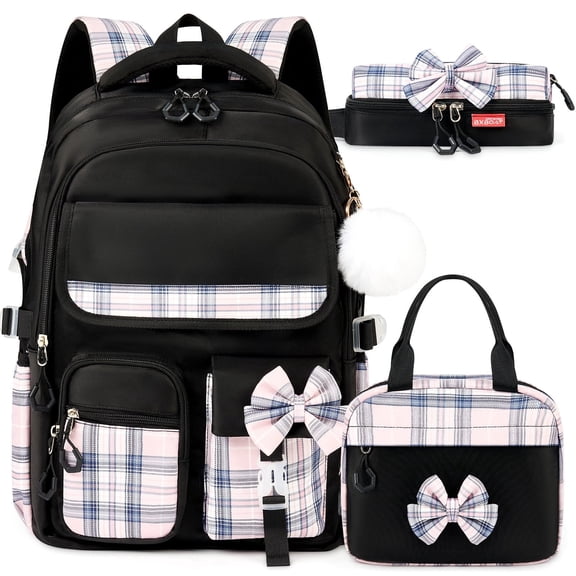 Gynky Backpack for Ages 4-12, Cute School Bag for Elementary & Middle School - Black, Great as a Back to School Gift