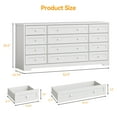 thumbnail image 3 of 12 Drawer Dresser for Bedroom, Wood Chest of Drawers for 65 Inch TV, Wide Closet Dressers Organizer for Living Room, Hallway, Bedroom, 3 of 8