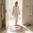 thumbnail image 4 of PYURTEP Flower Shaped Bathroom Rugs Non-Slip Layered Bath Mat Super Cute Quick Drying Bath Rugs, Floral Soft and Fluffy Floor Mat for Bathroom, 4 of 5