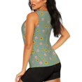 thumbnail image 3 of Fuzoiu Pig Face With Sunflower Print Women's Workout Tank Top,Athletic Racerback Sports Tank,Tops Sleeveless Running Loose Fit Yoga Tops,Active Shirts for Yoga, Running, and Gym-Medium, 3 of 7