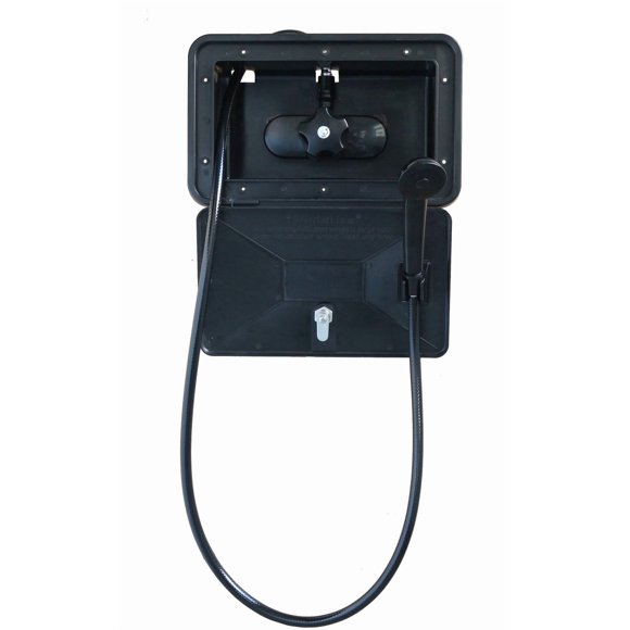 American Brass Exterior Shower SHWRBOX-1-BLK Black; With Single Lever Shower Valve/Shower Hose And Head