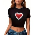 thumbnail image 4 of Plebaso T-Shirts Graphiques Courts pour Femmes Manches Courtes Imprimé Slim Col Rond T-Shirts d'Été Décontractés pour Femmes, 4 of 5