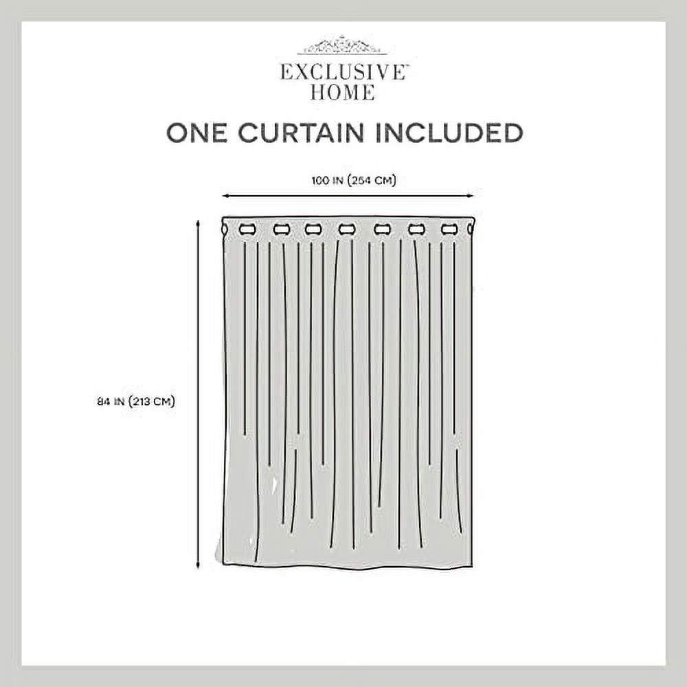 Exclusive Home Burke Patio Grommet Top 100% Blackout Indoor Single Curtain Panel, 100"x84", Latte